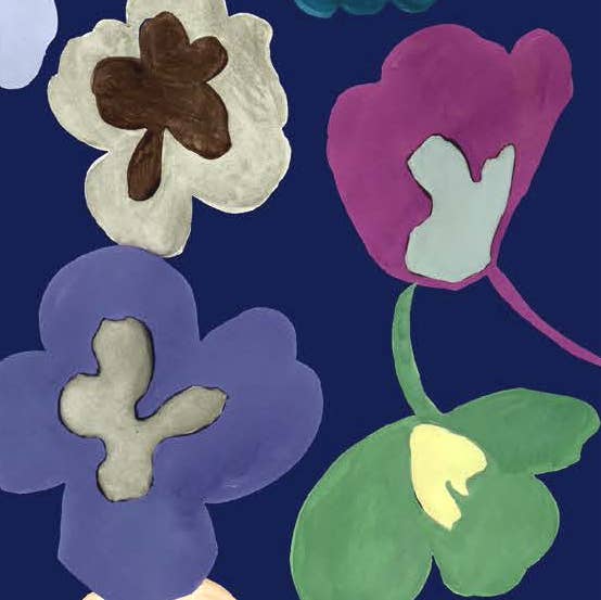 Cashmere Blend 'Flora' Art Scarf