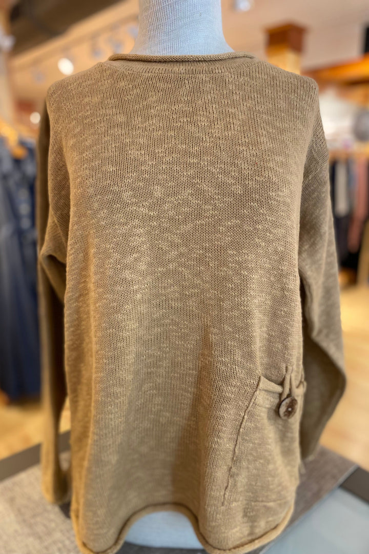 The Ultimate Cotton Sweater - Crop Pocket Roll Neck