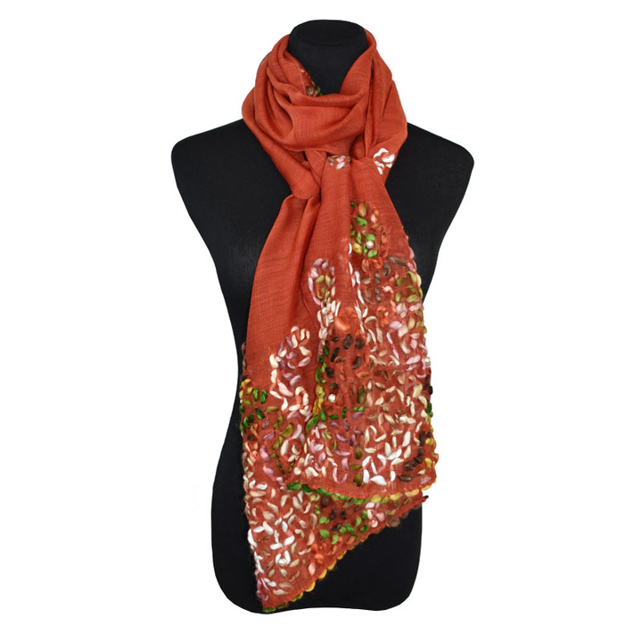 Patricio Yarn Embroidered Scarf