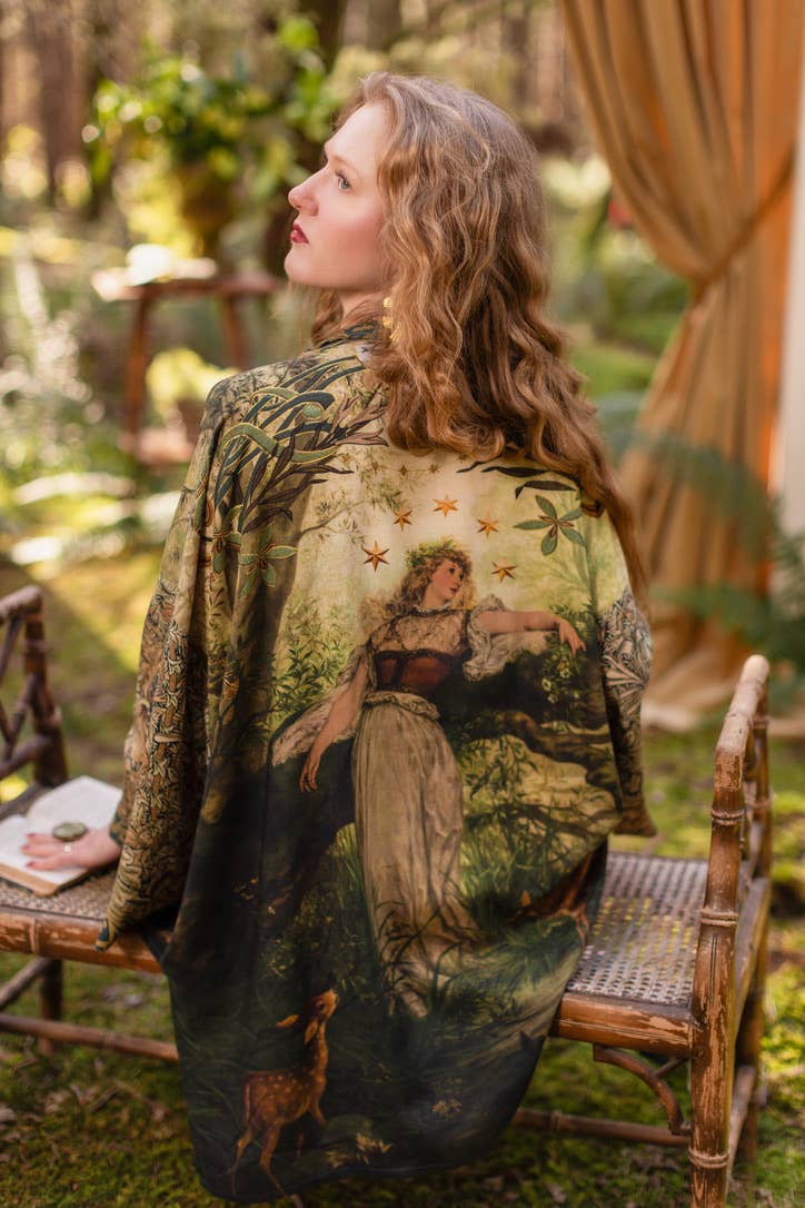 The Dawning Matineé (mid-length) duster w/ Ophelia & Fawns