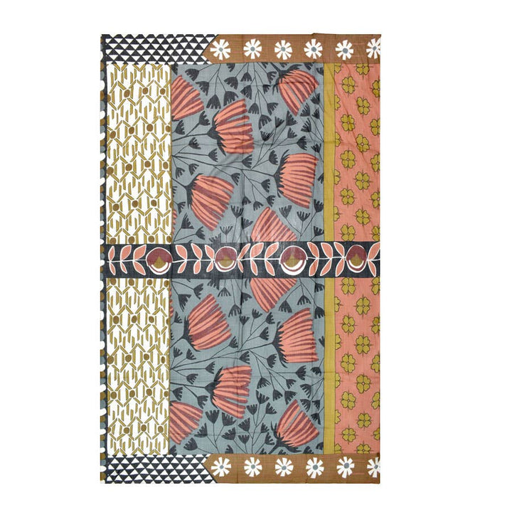 Hipster Retro Mixed Motif Scarf: Navy