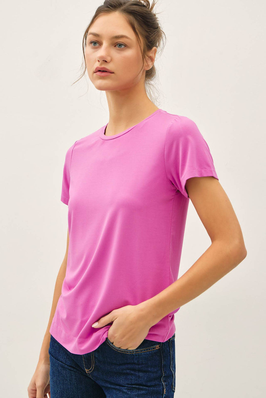 Bamboo/Modal Basic Round Neck T-Shirt