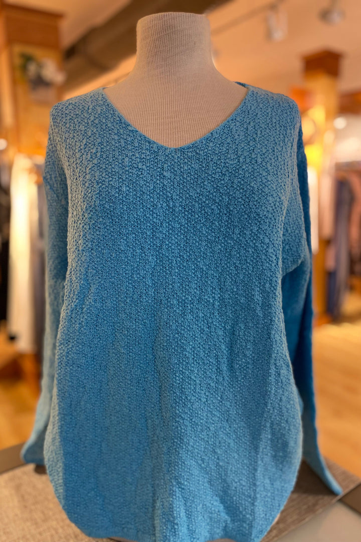 The Ultimate Cotton Sweater - Seed Stitch V Neck