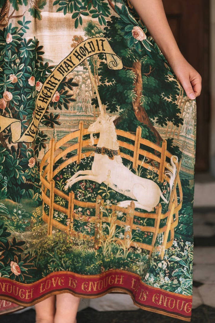 Wildheart Bohéme Long Maxi Slip Dress w/ Unicorn & Castle