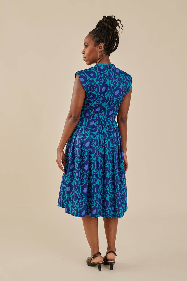 Lucille Dress Deep Teal Floral