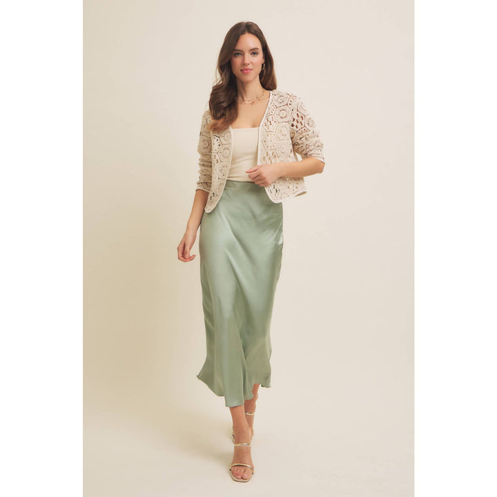 Open-Front Cotton Crochet Lightweight Cardigan