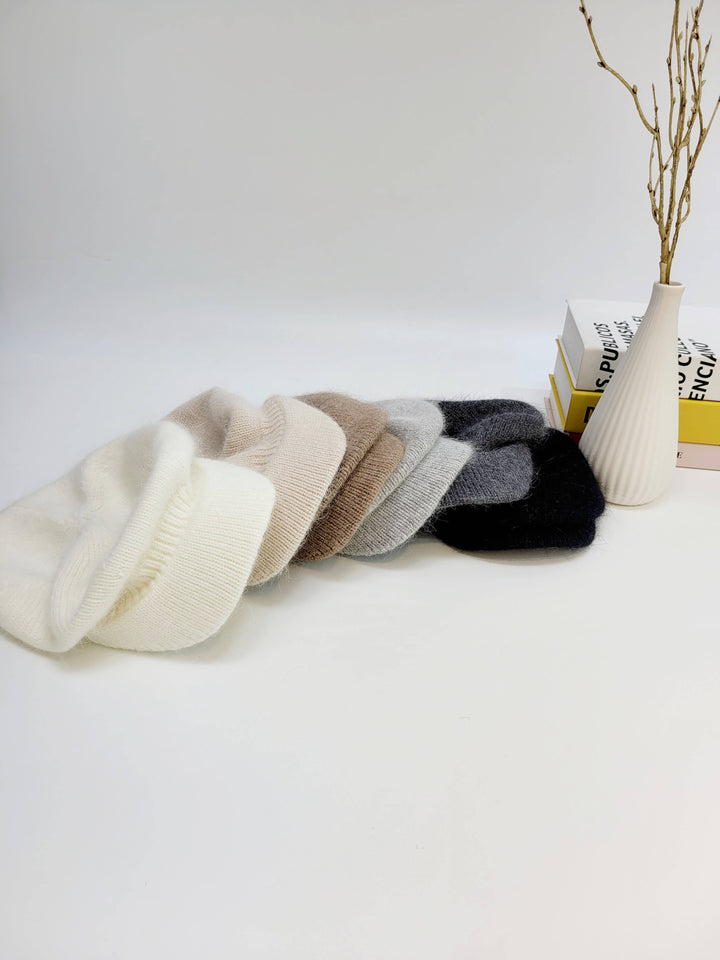 Angora Wool Newsboy Beret with brim