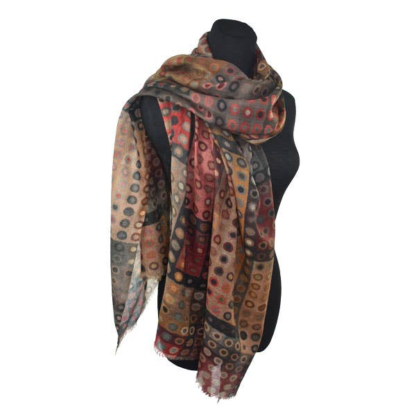 Speckled Wood Dotted Wool Scarf