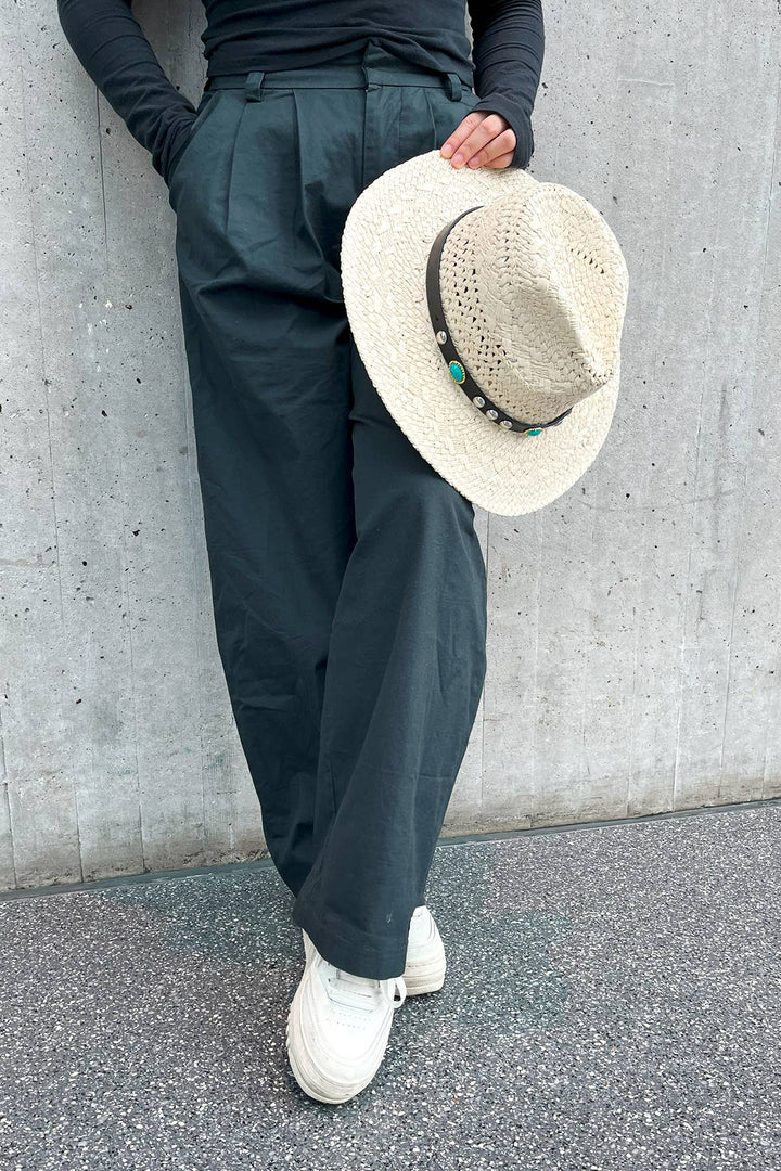 Hartley Straw Fedora w/ Leather Band