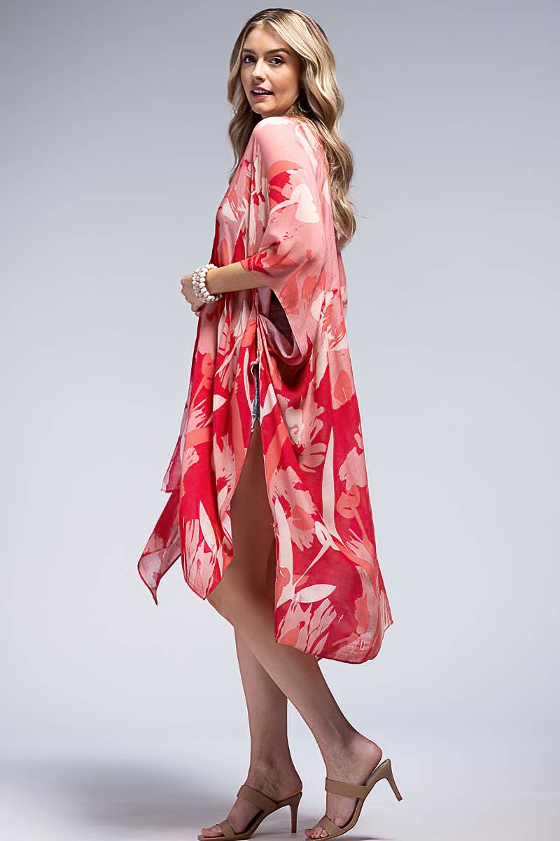 Flower Print Kimono