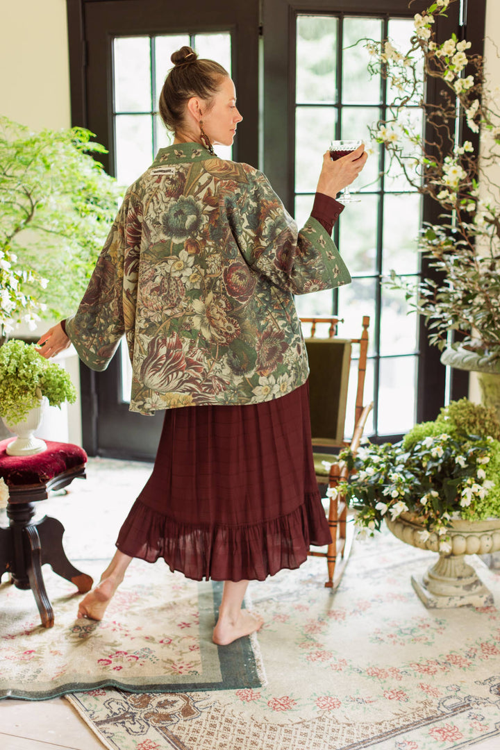 Love Grows Wild Fleece Cottage Cardigan Kimono Jacket