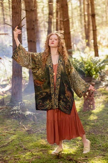 The Dawning Matineé (mid-length) duster w/ Ophelia & Fawns