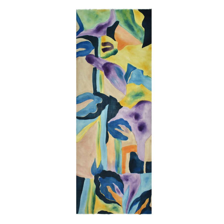 Bertolet Hand Painted Abstract Floral Scarf