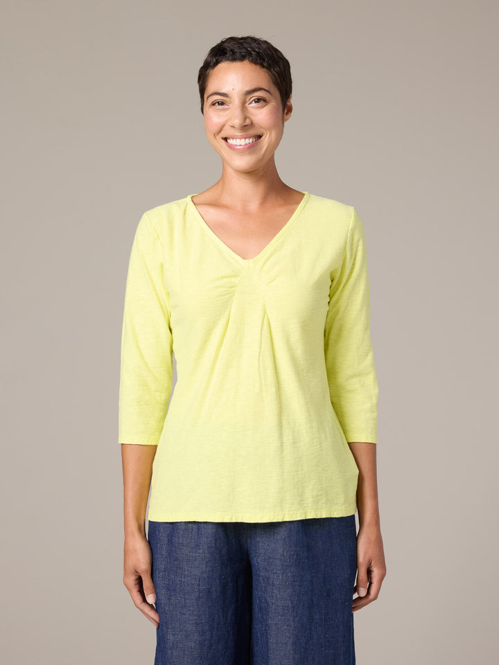 3/4 Sleeve Tuck Front Tee