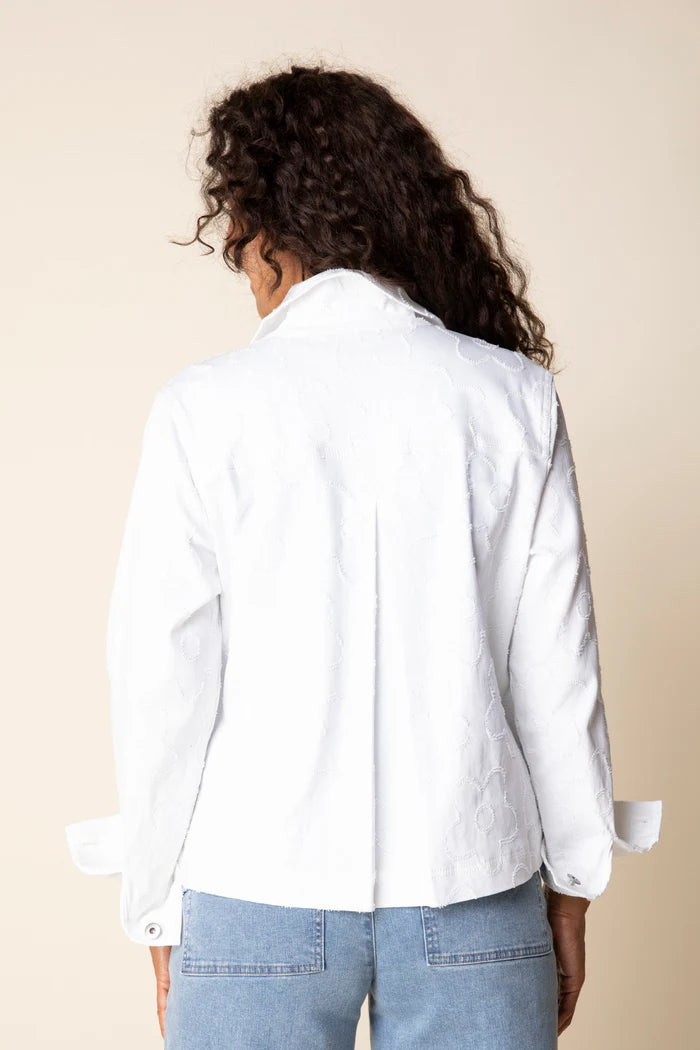 Etched Flower Pleat Back Jacket