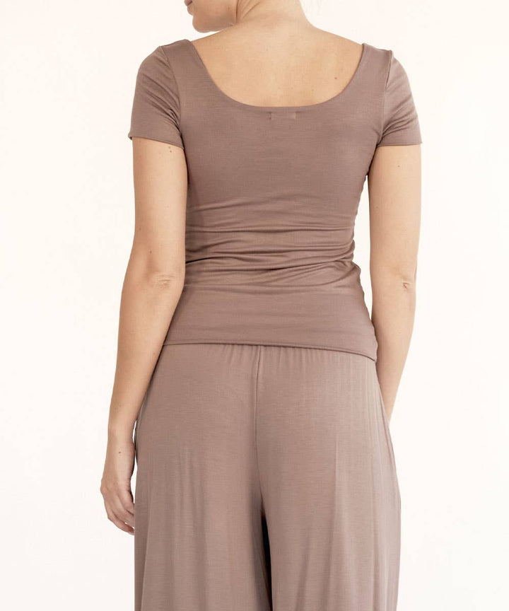 Bamboo Double Layered Cap Sleeve Top