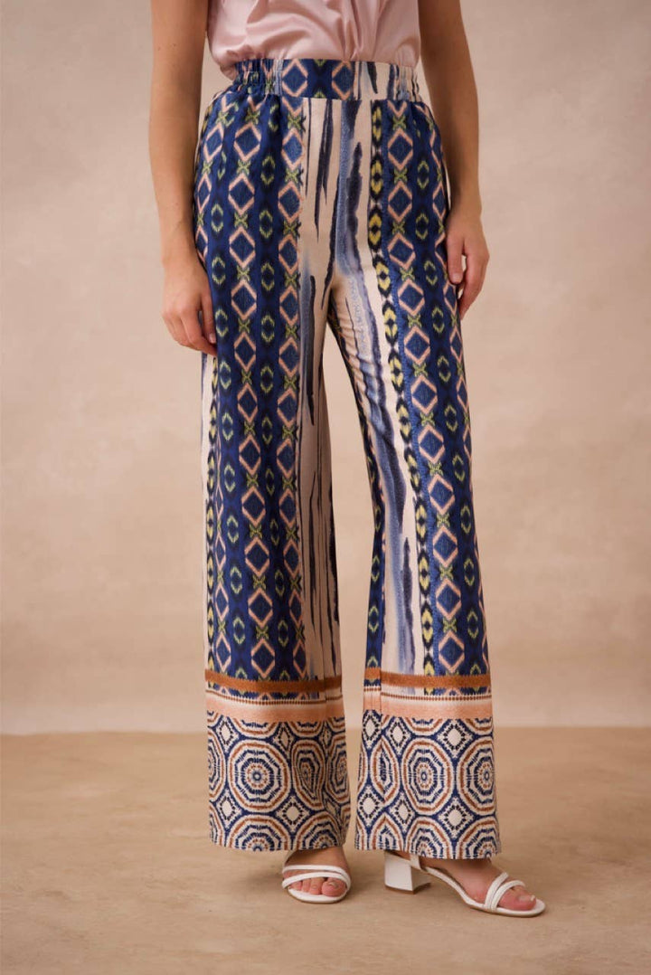 Patchwork Print Palazzo Pants