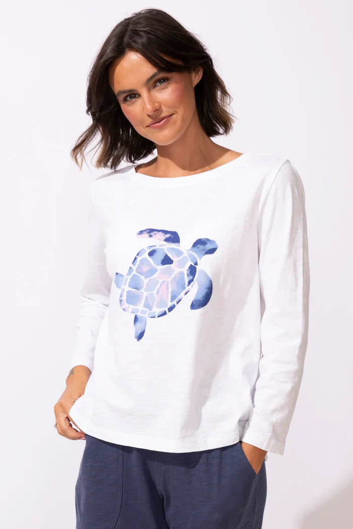 Watercolor Destination Turtle Boxy Tee
