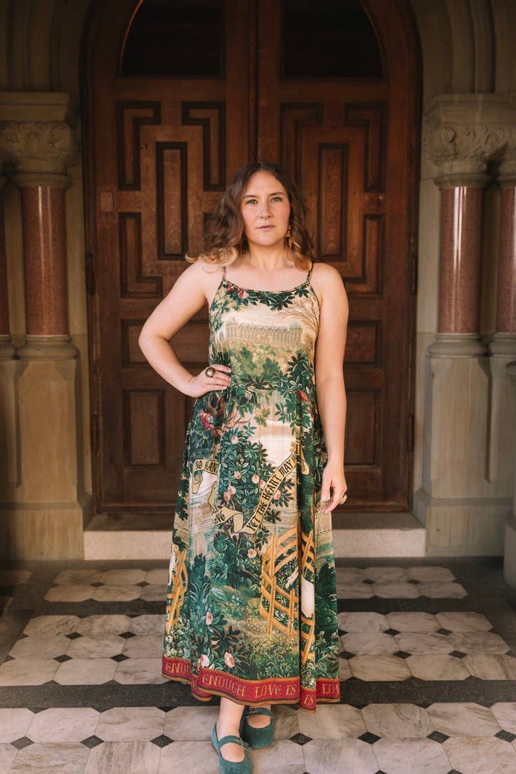Wildheart Bohéme Long Maxi Slip Dress w/ Unicorn & Castle