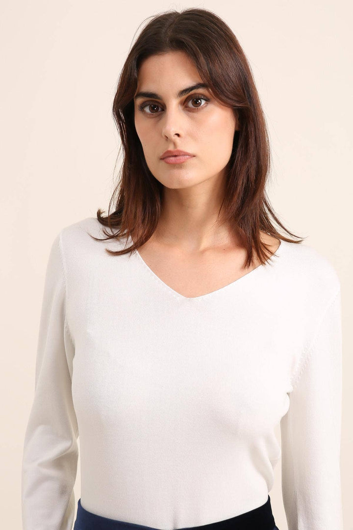 Tencel and Lurex V-neck Sweater