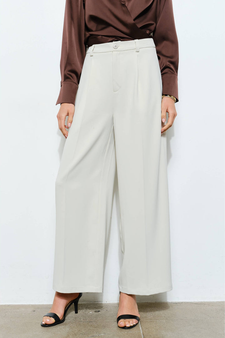 High Waist Tailored Wide-Leg Trousers