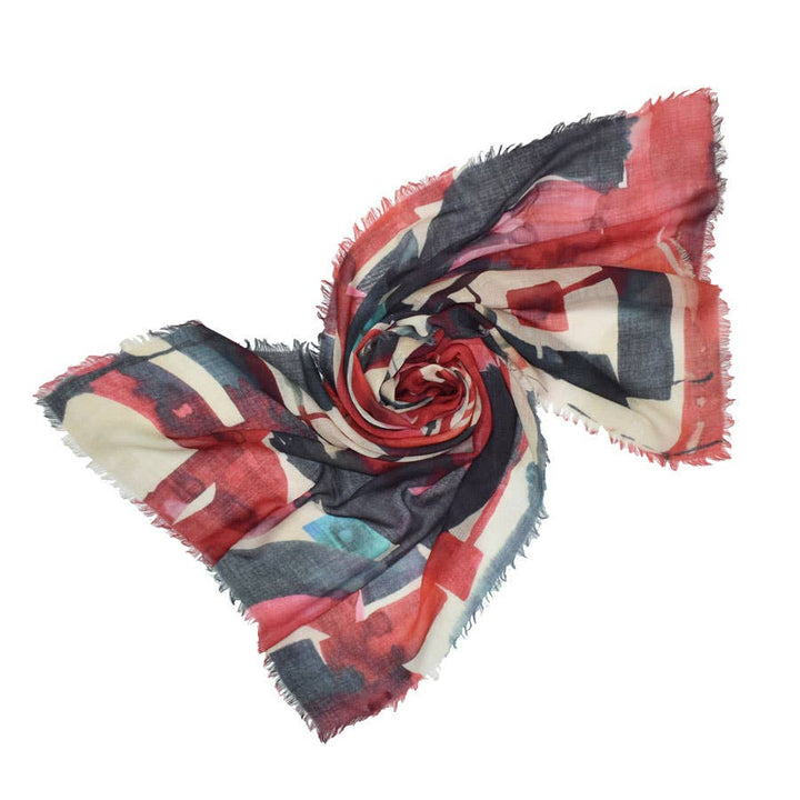 Karter Contemporary Abstract Wool Scarf