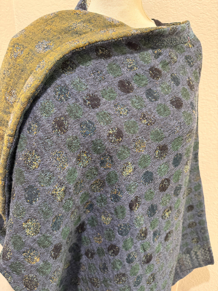 Poncho Cape~Teal Dots