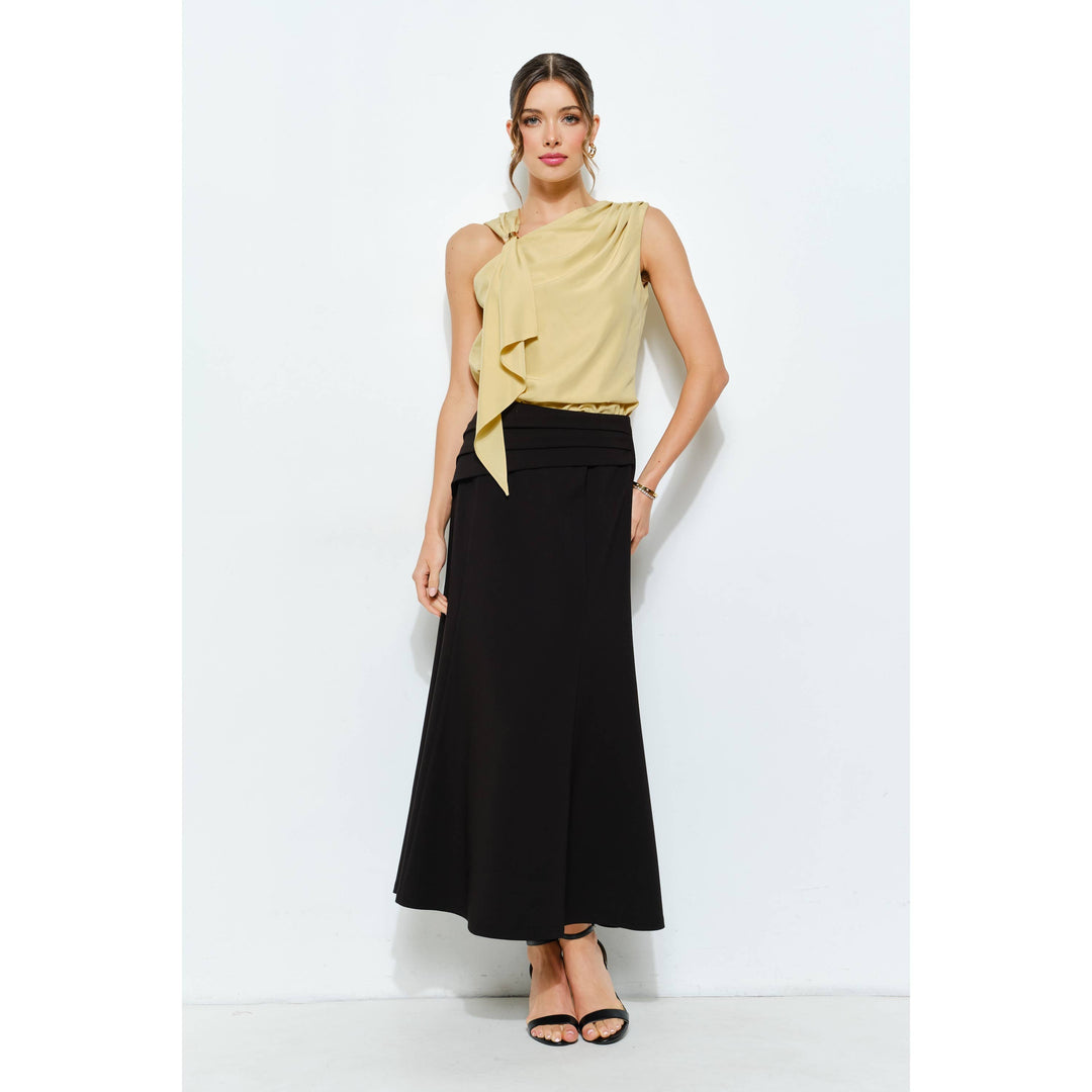 Asymmetric Drape Ring Detail Top