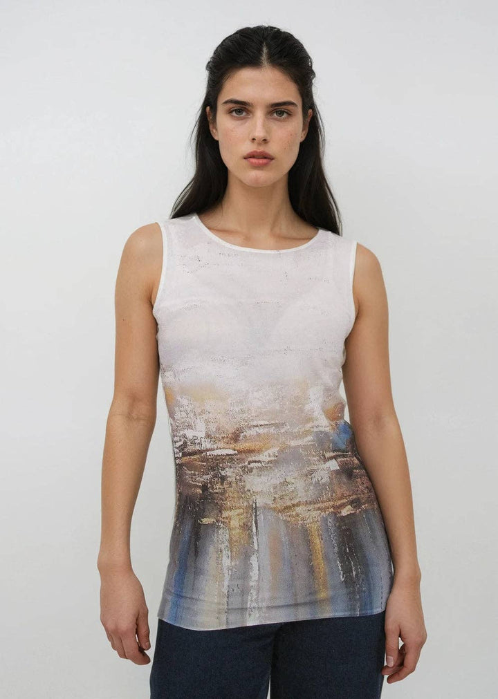 Florence Double Sheer Tank Top - Prints