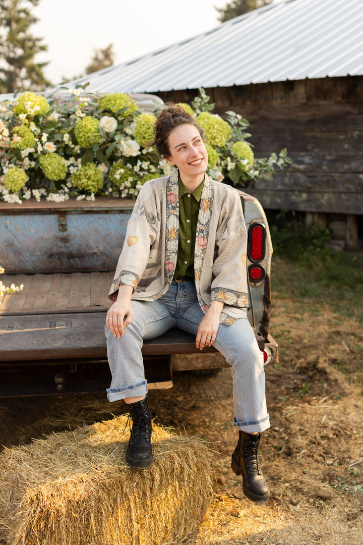 Take My Hand Fleece Cottage Cardigan Kimono Jacket