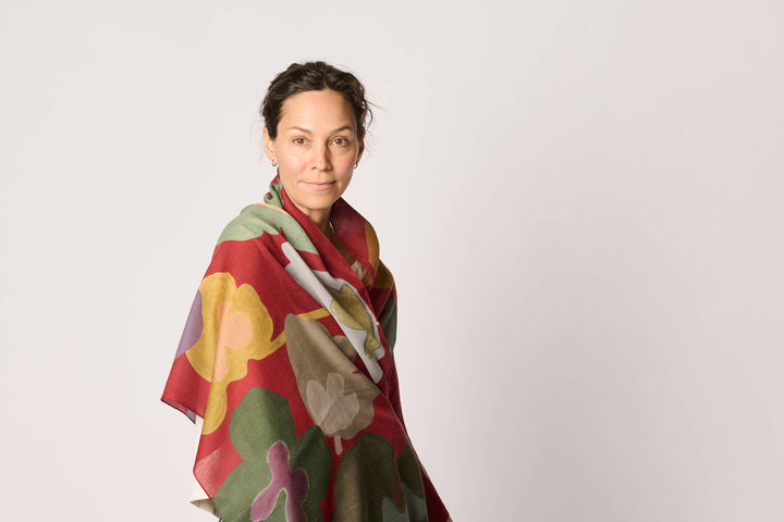 Cashmere Blend 'Flora' Art Scarf