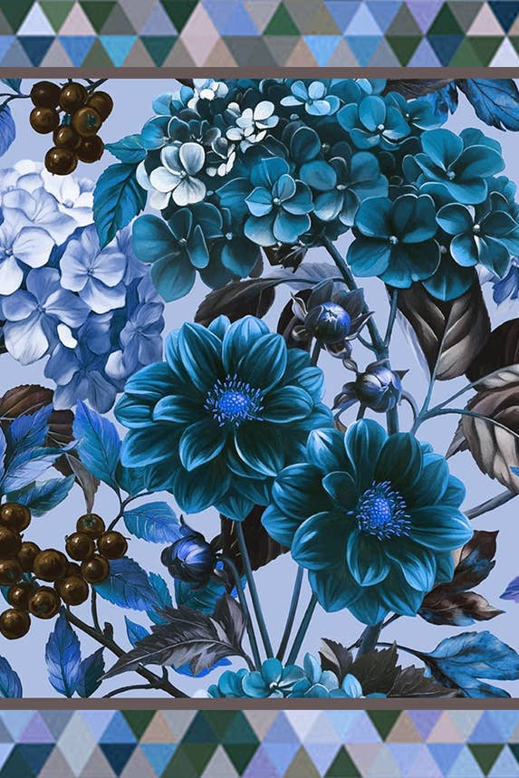 Fallyn Autumn Floral Silk Scarf Neckerchief