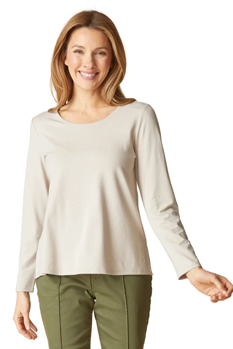 Core Travel Knit Solid Easy Long Sleeve Tee