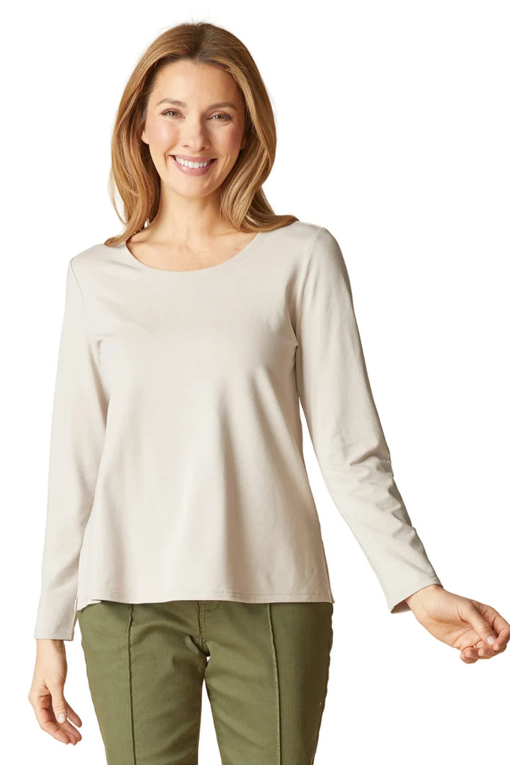 Core Travel Knit Solid Easy Long Sleeve Tee