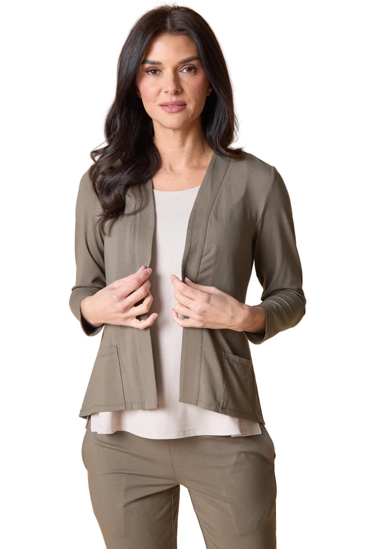 Core Travel Knit Solid Open Front Jacket