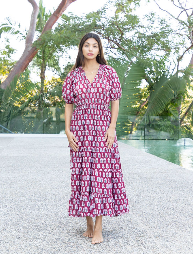 Block Printed Cotton Spring Dress