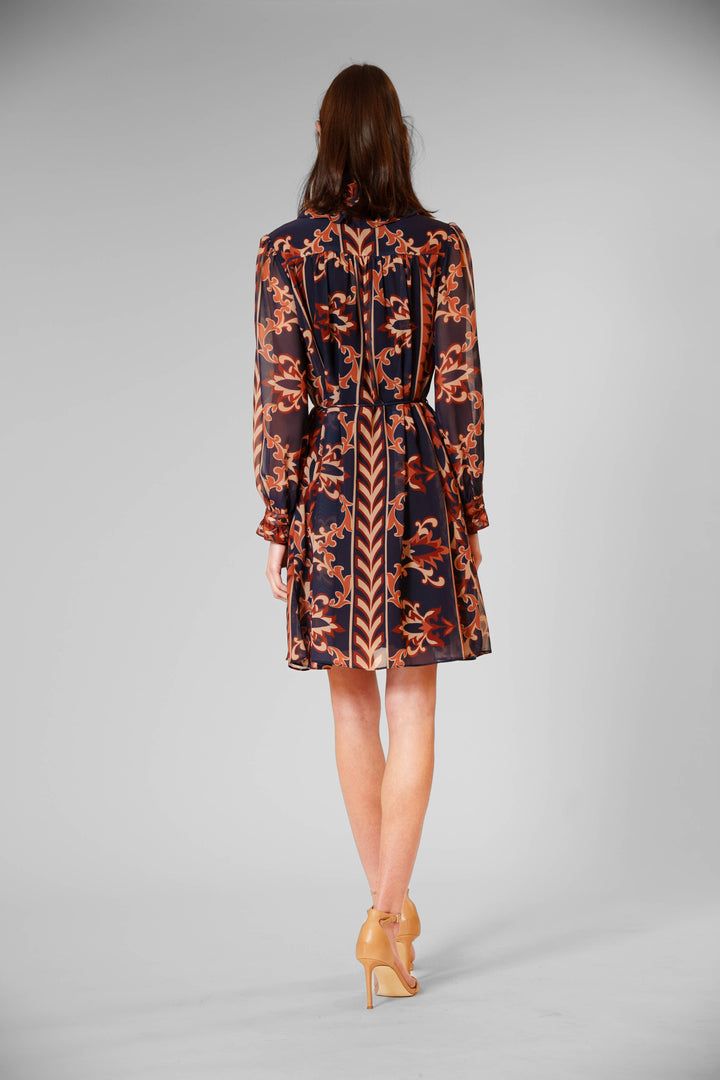 Long Sleeve Short Dress w/Ruffle Collar
