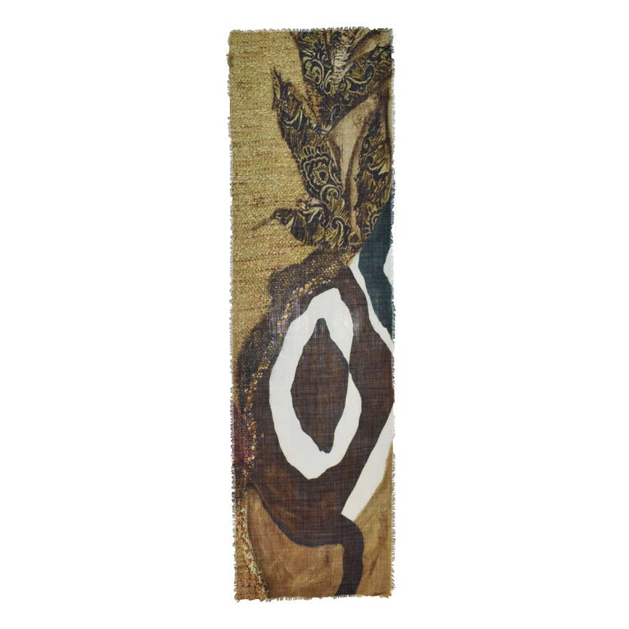 Kenya Tribal-Inspired Narrow Wool Scarf