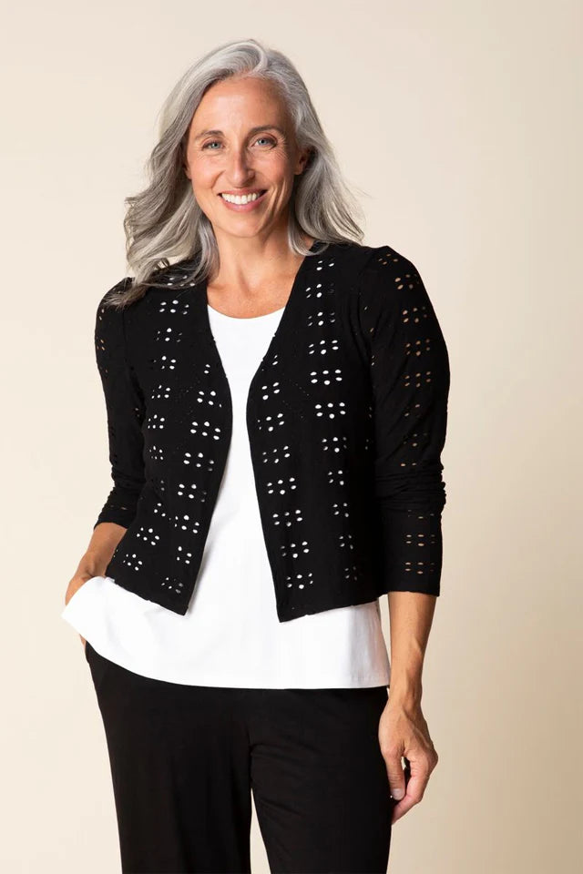 Eyelet Bloom Open Jacket