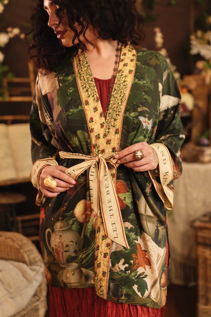 Labour of Love Matineé (mid) Duster w/ florals & violin