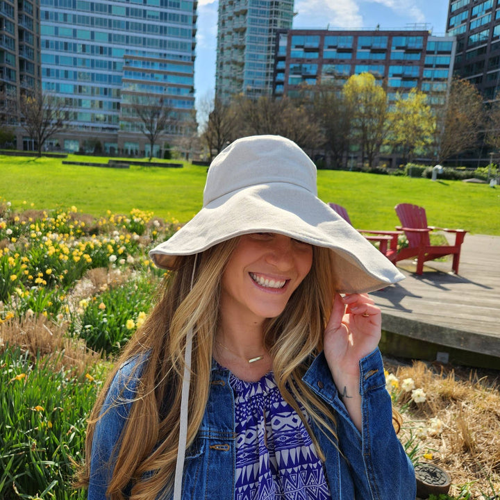 Wide Brim Linen Cotton Bucket Hat