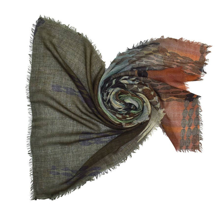 Cesario Earth Tones Wool Blend Scarf