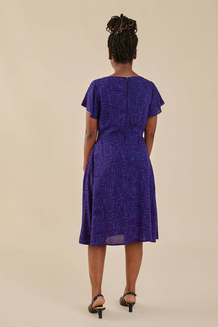 Finley Flutter Sleeve Dress Twilight Scribble Modal