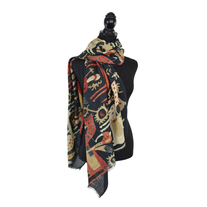 Baylor Decorative Horse Motif Scarf