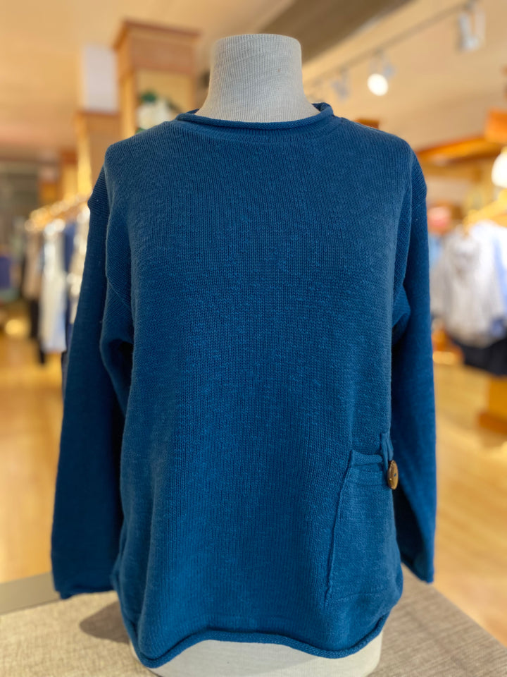 Avalin Ultimate Cotton Sweater – Crop Pocket Roll Neck