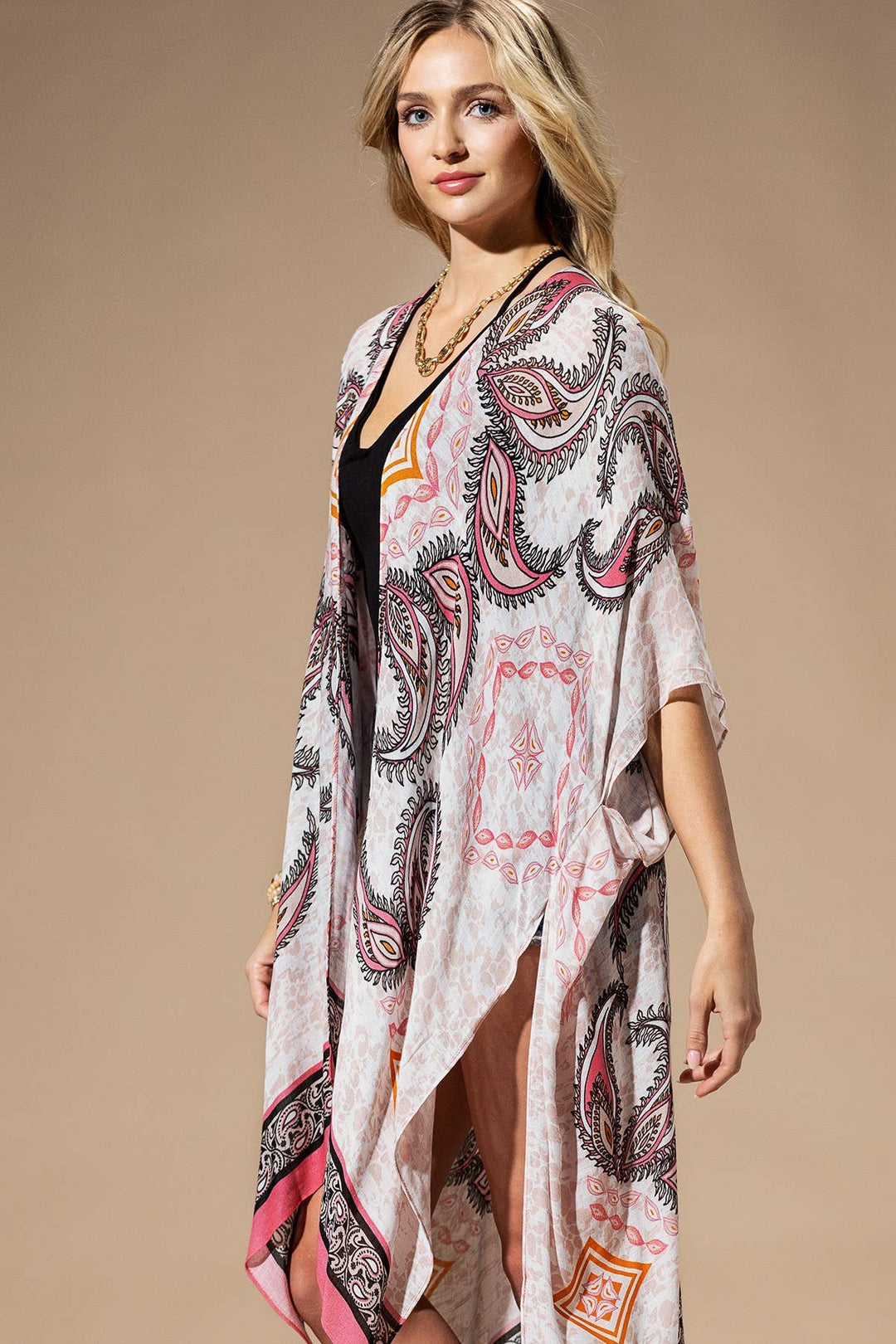 Pink Paisley Kimono