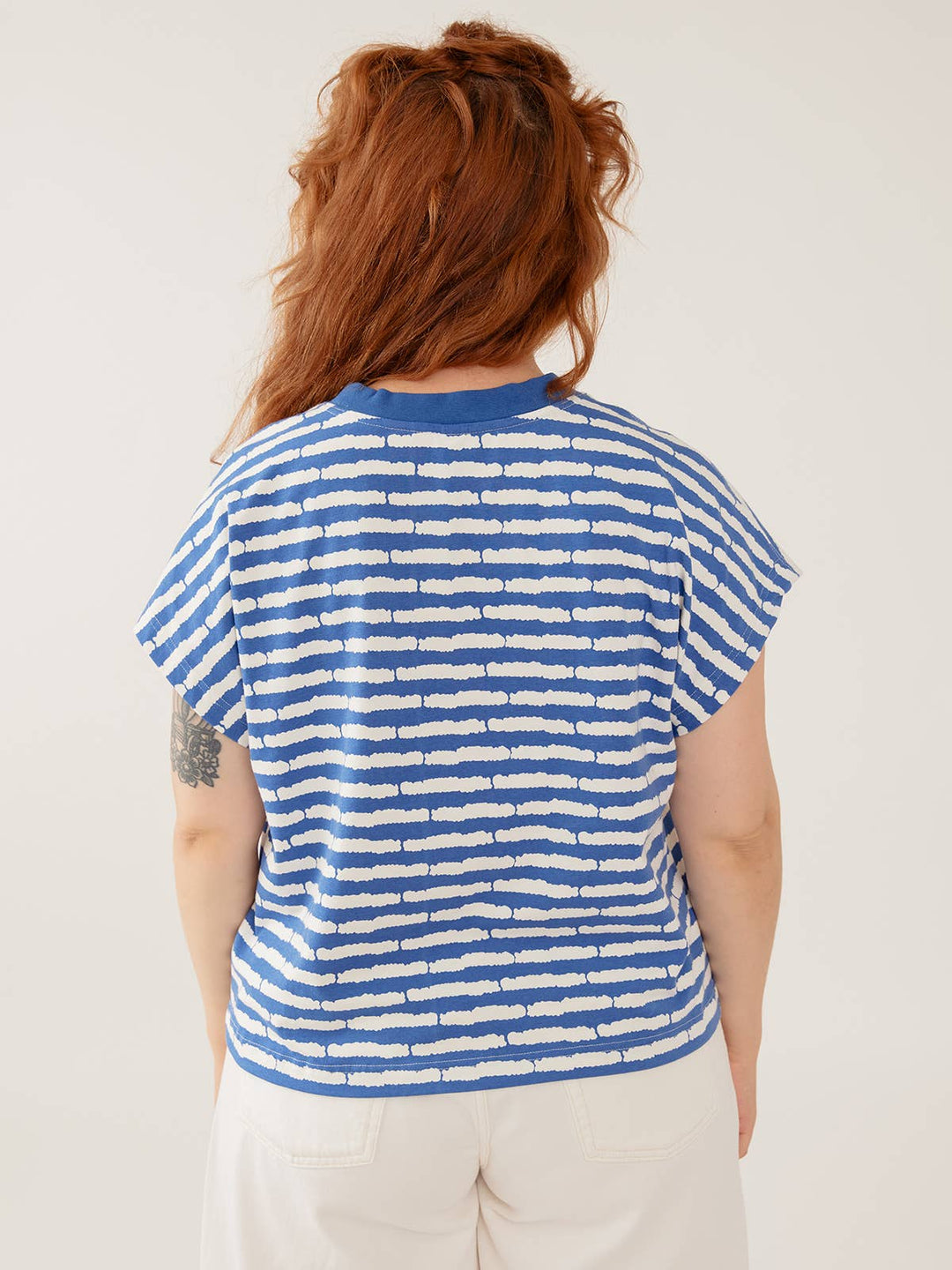 Caitlin Top Cobalt Split Stripe