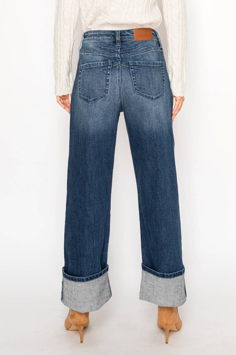 Inseam Transfer Tummy Control High Rise A-Wide Jeans