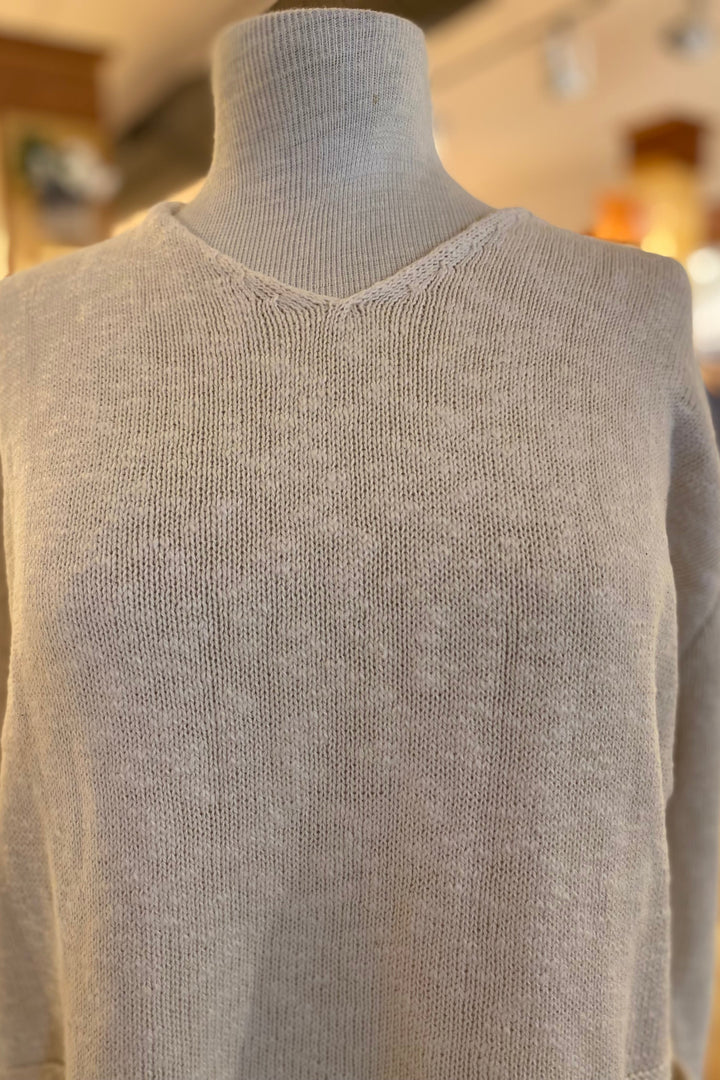Cotton Crop V Neck Sweater