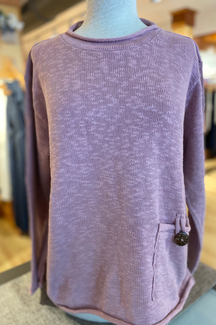 The Ultimate Cotton Sweater - Crop Pocket Roll Neck